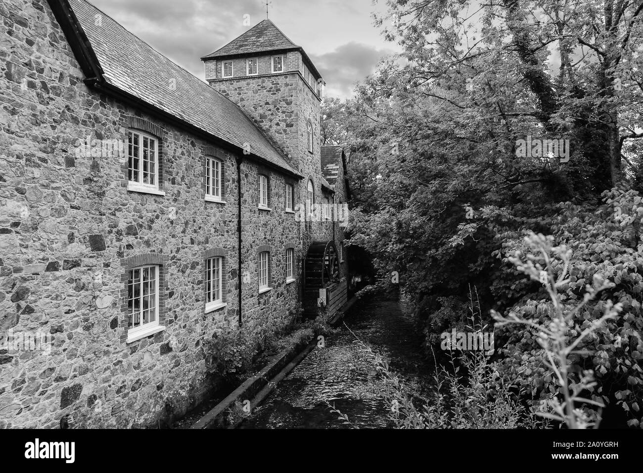 Mill on the bridge, England Stock Photo
