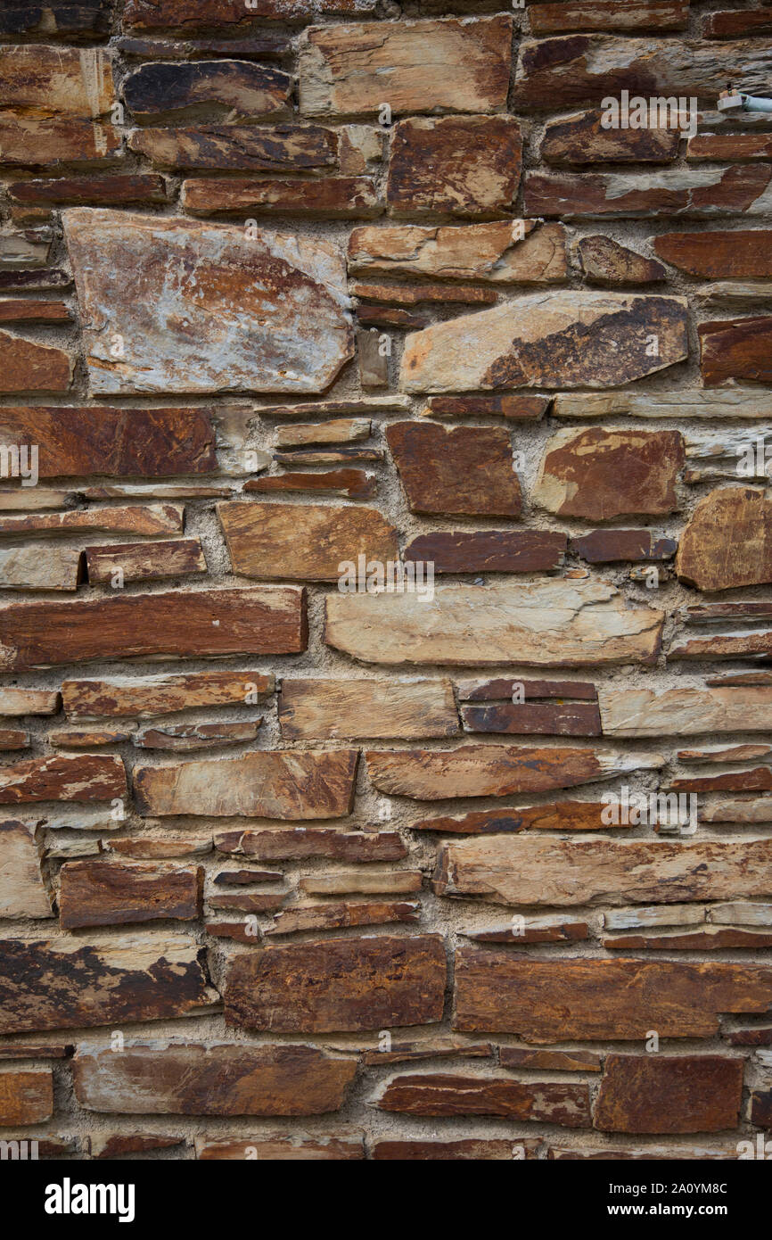 stone wall outside in the daylight Stock Photo
