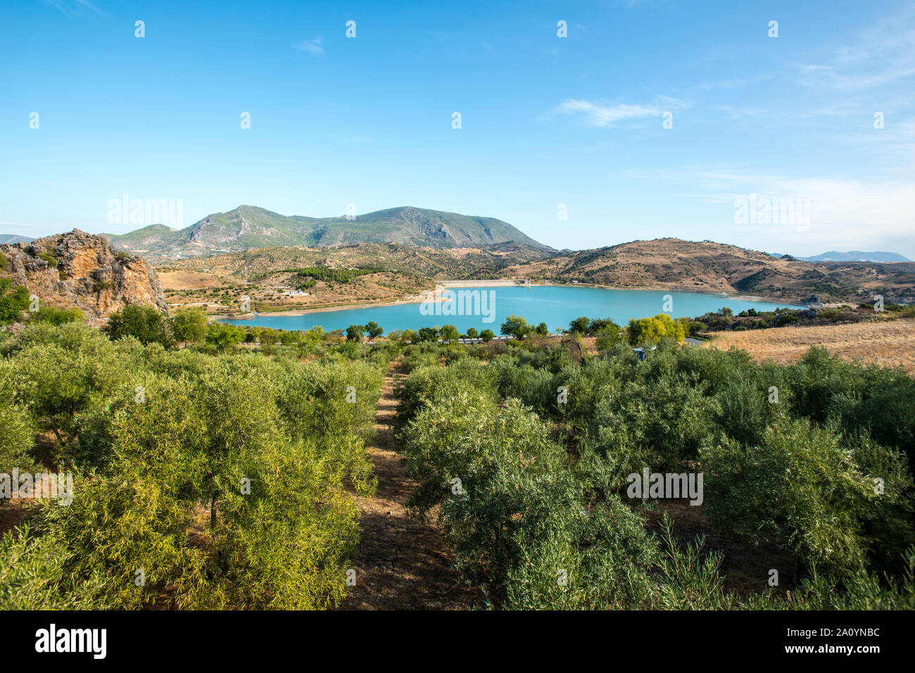 Zahara de la Sierra, El Gastor Reservoir Stock Photo - Alamy