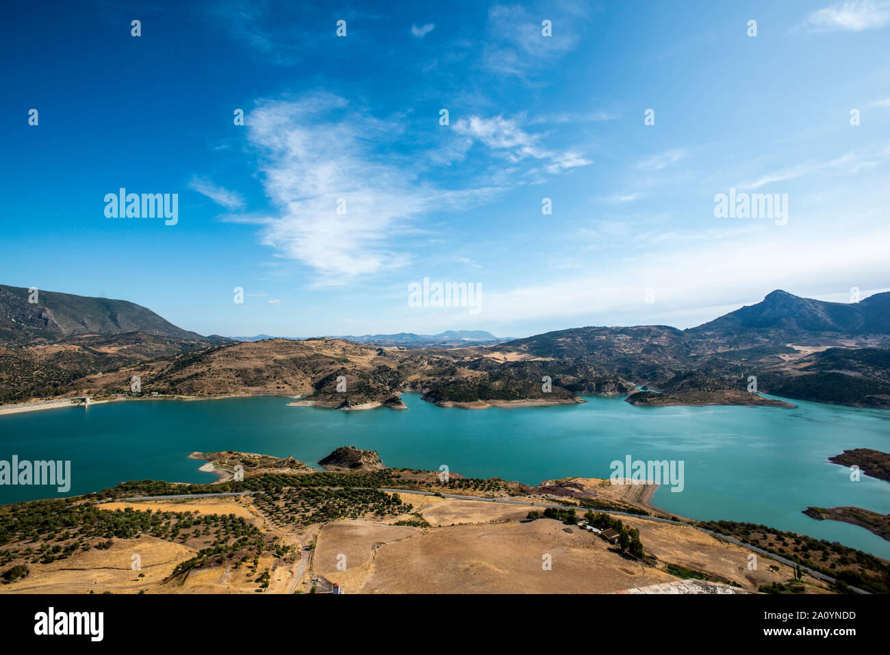 Zahara de la Sierra, El Gastor Reservoir Stock Photo - Alamy