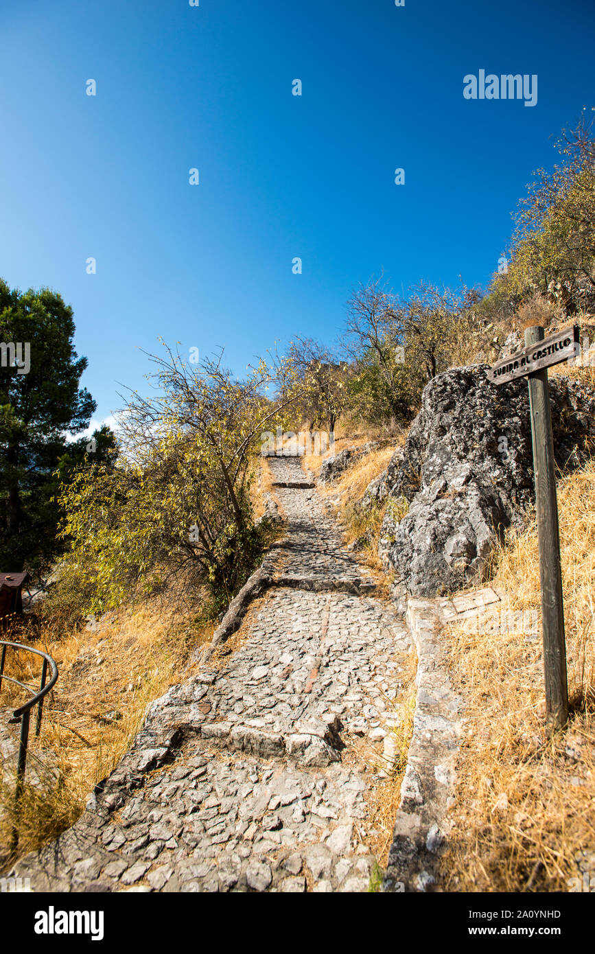 Archaeological route of the white villages, Zahara de la Sierra Stock ...