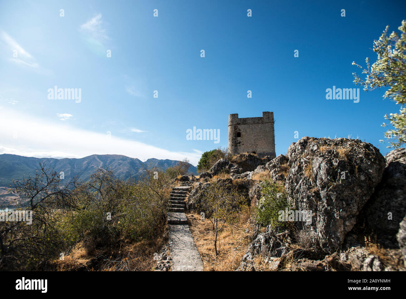 Archaeological route of the white villages, Zahara de la Sierra Stock ...