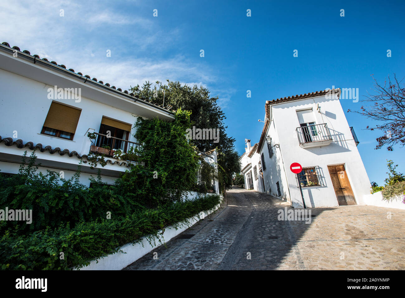 Typical houses in Zahara de la Sierra Stock Photo
