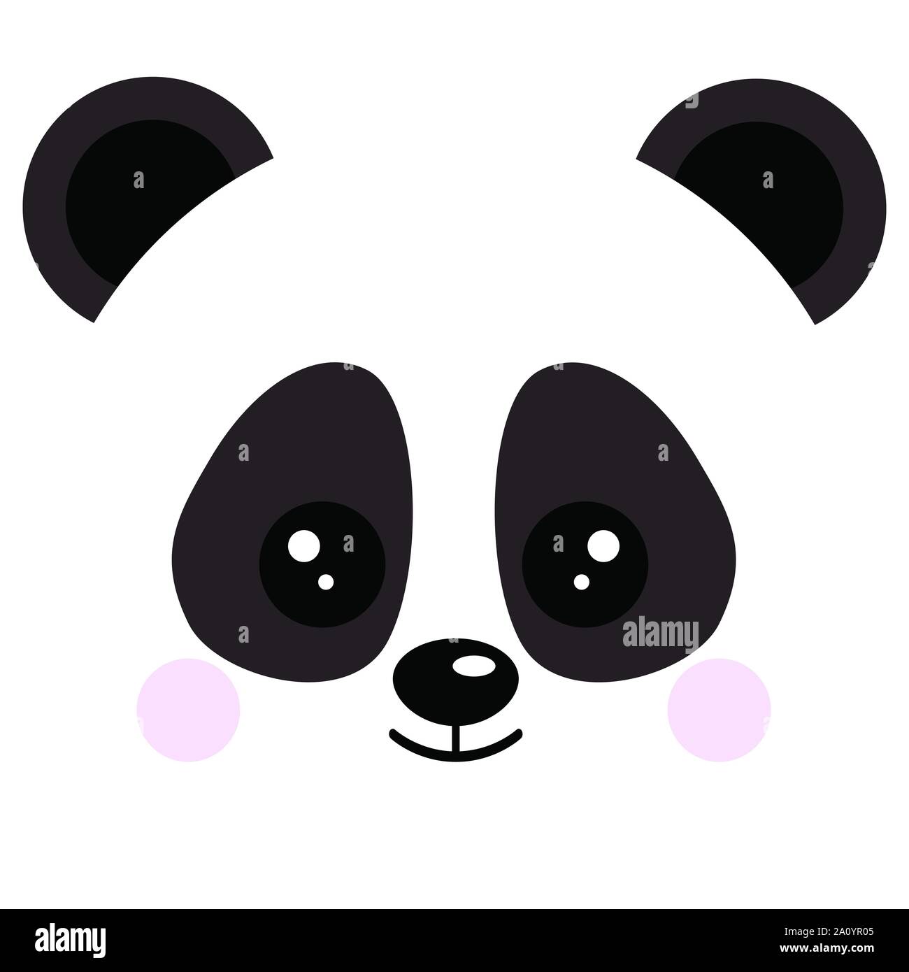 Cute panda kawaii style Royalty Free Vector Image