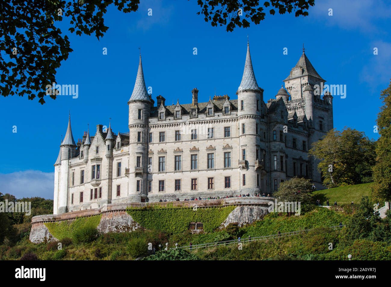The majestic grandeur of Dunrobin Castlle in Scotland Stock Photo
