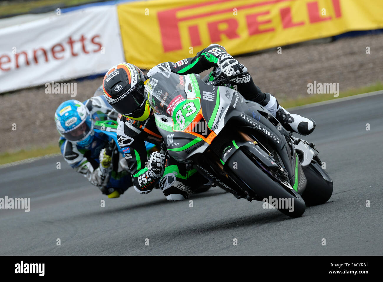 Danny Buchan on the FS-3 Racing Kawasaki All images taken during Round 5 of the 2019 British Superbike Championship at Knockhill Circuit in Fife, All Stock Photo