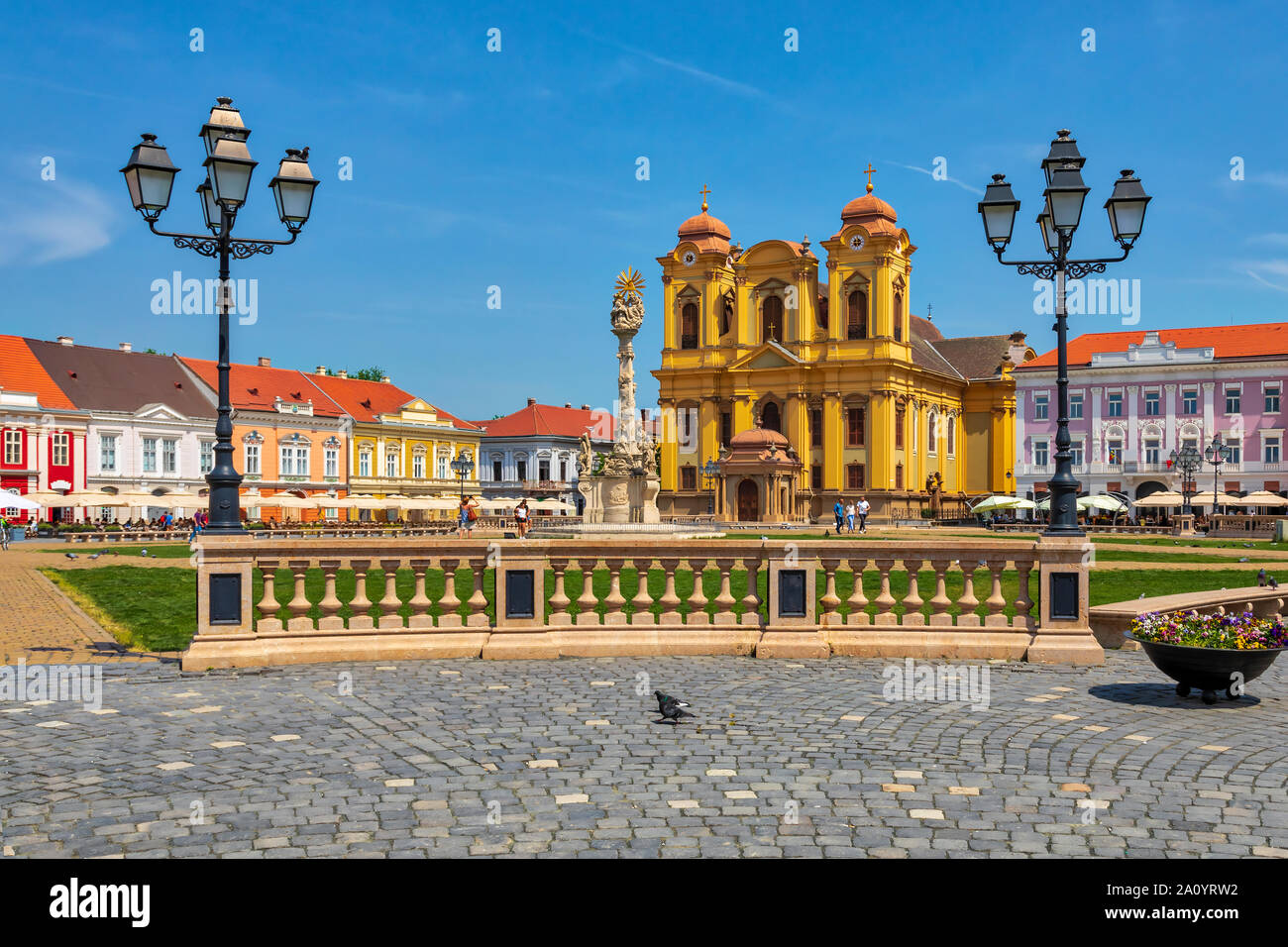 Roman Catholic Cathedral of Saint George, Union Square in Timisoara, Romania. Image Stock Photo