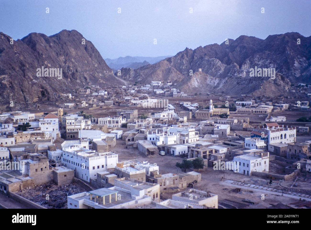 General view of Aden in 1962. Aden is a port city and the capital of