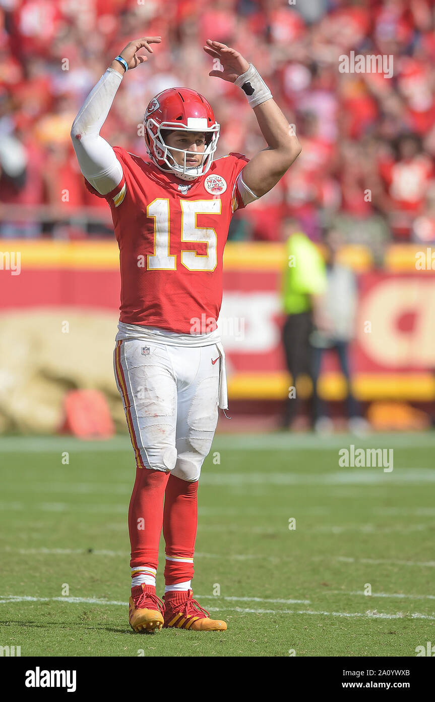 September 16, 2021, Kansas City, Missouri. Emblem of a professional  American football team Kansas City Chiefs based in Kansas City at the  sports stadi Stock Photo - Alamy