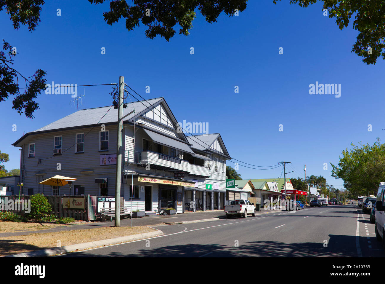 The historic Miriam Vale Hotel on the Bruce Highway at Miriam Vale