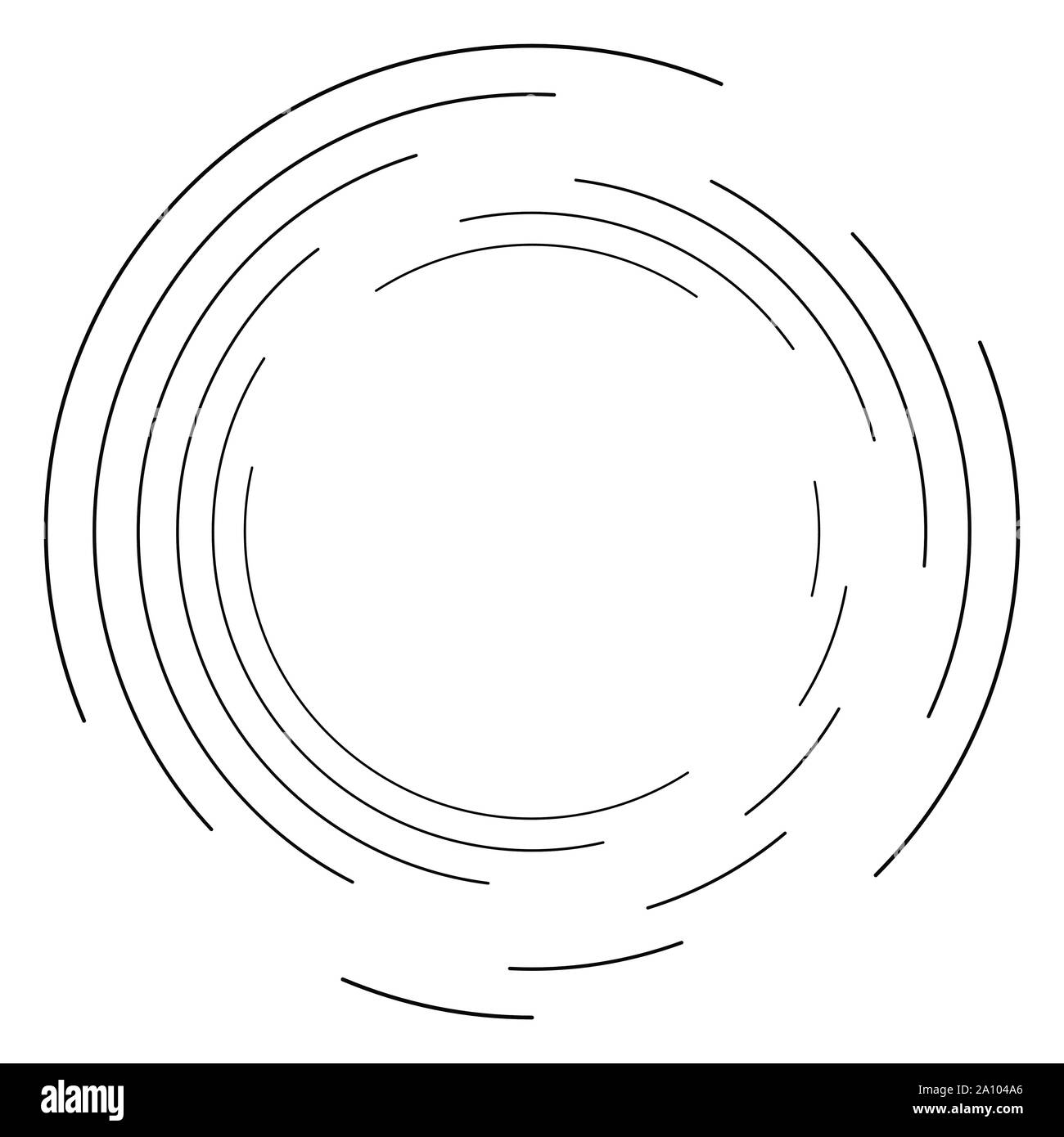 Circle Rotation And Line Drawing Geometry Abstract concentric circle. Spiral, swirl, twirl element. Circular and ...