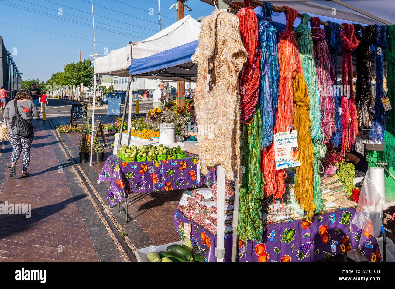 Santa Fe Railyard Farmers Market, Santa Fe New Mexico, USA Stock Photo
