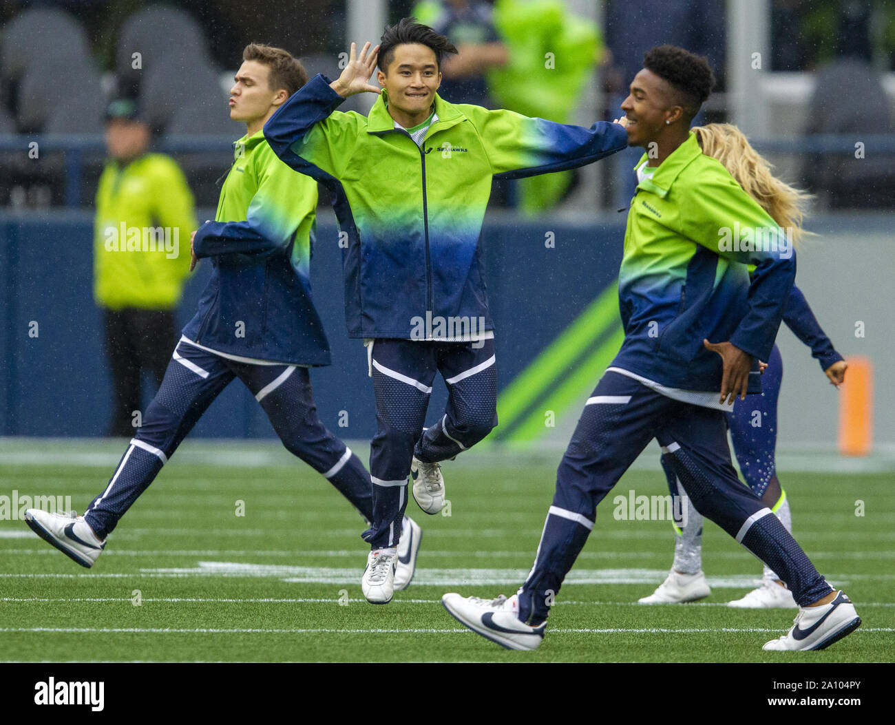 Seattle, USA. 22nd Sep, 2019. Seahawks Dance Team members perform before their game against the New Orleans Saints at CenturyLink Field on Sunday, September 22, 2019 in Seattle, Washington. New Orleans Saints beat the Seattle Seahawks 33-27. Photo by Jim Bryant/UPI Credit: UPI/Alamy Live News Stock Photo