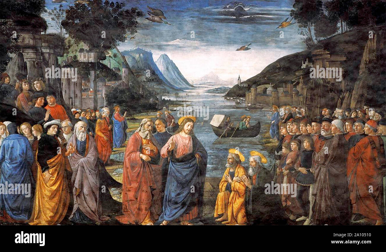 Calling of the First Apostles - Domenico Ghirlandaio, circa 1481 Stock Photo