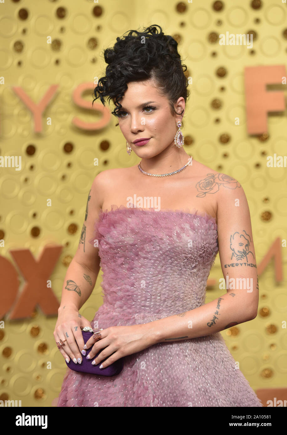 Halsey arrives for the 71st annual Primetime Emmy Awards held at the Microsoft Theater in downtown Los Angeles on Sunday, September 22, 2019.   Photo by Christine Chew/UPI Stock Photo