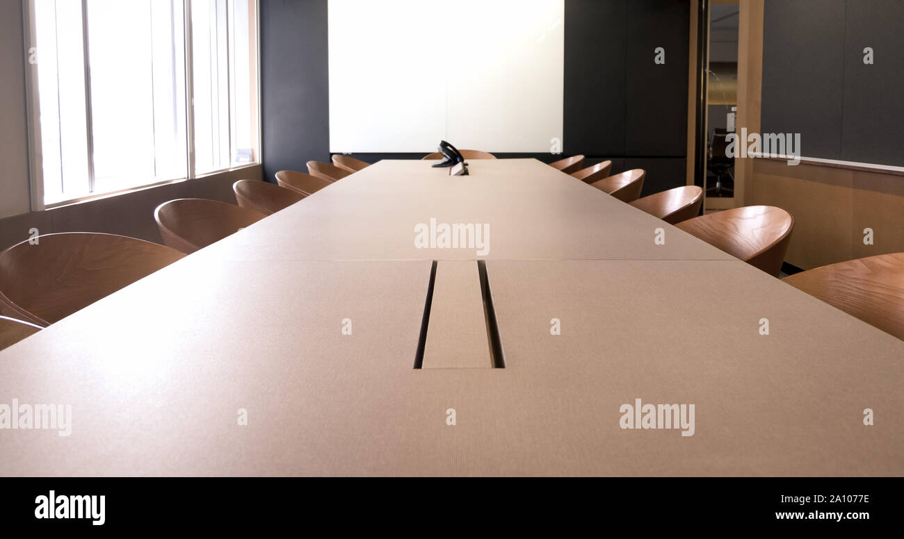 Empty Meeting Room With White Screen Business Meeting Room