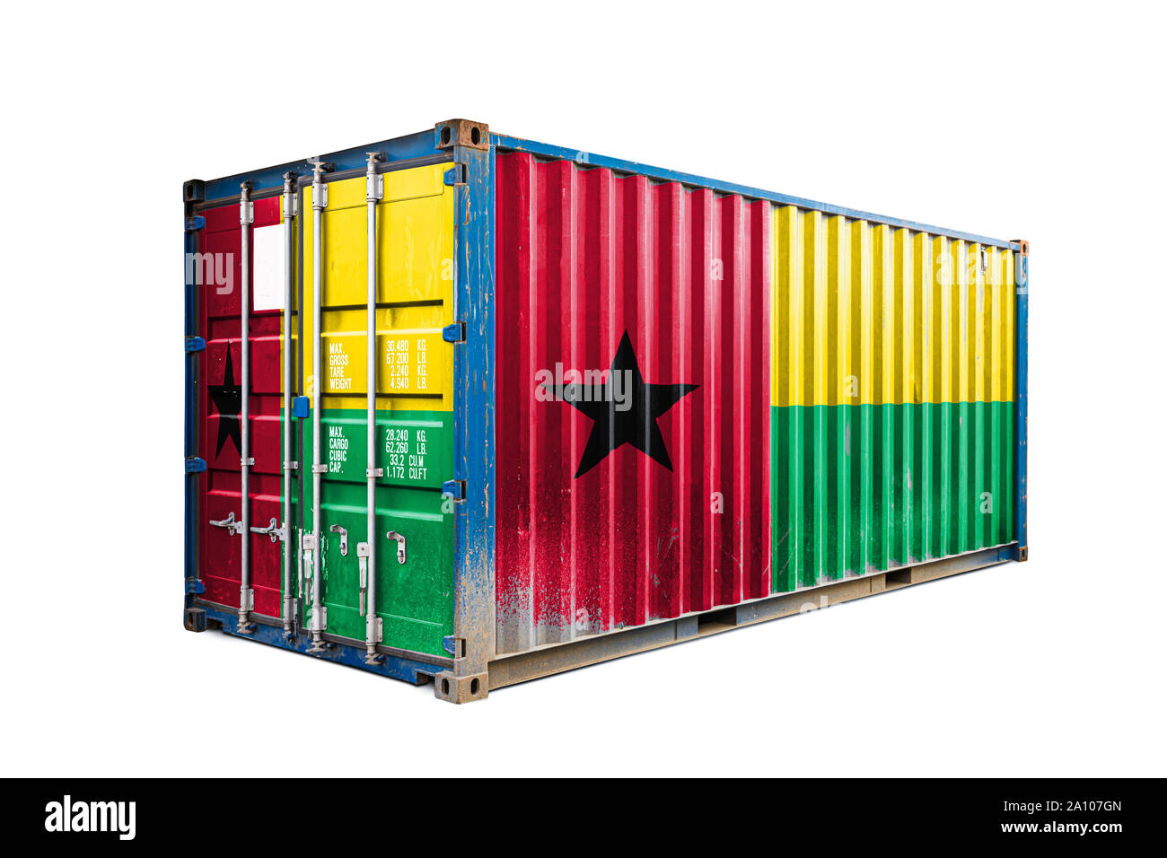 The concept of Guinea Bissau exportimport, container transporting and