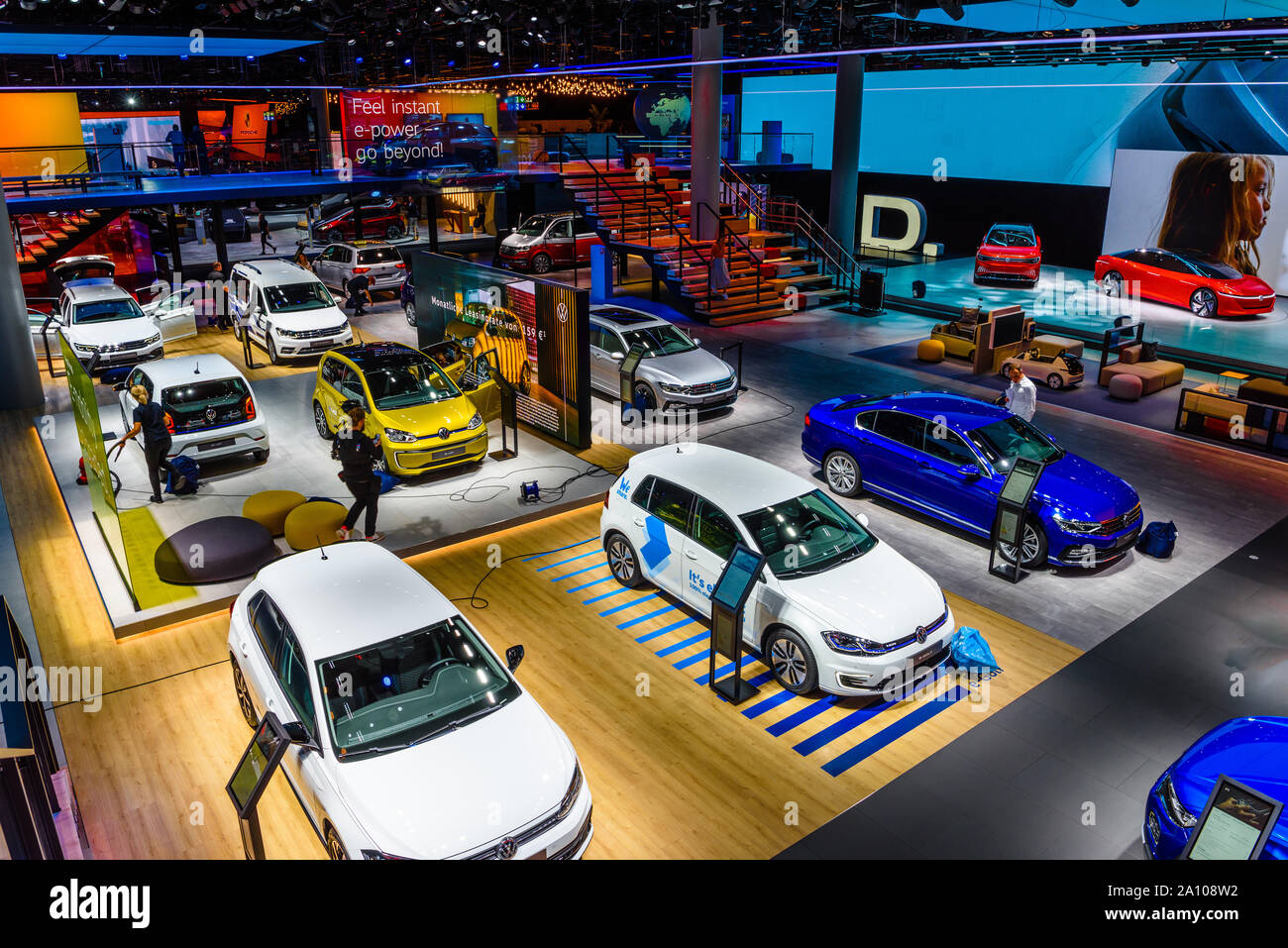 FRANKFURT, GERMANY - SEPT 2019: Volkswagen VW cars, IAA International Motor  Show Auto Exhibtion Stock Photo - Alamy