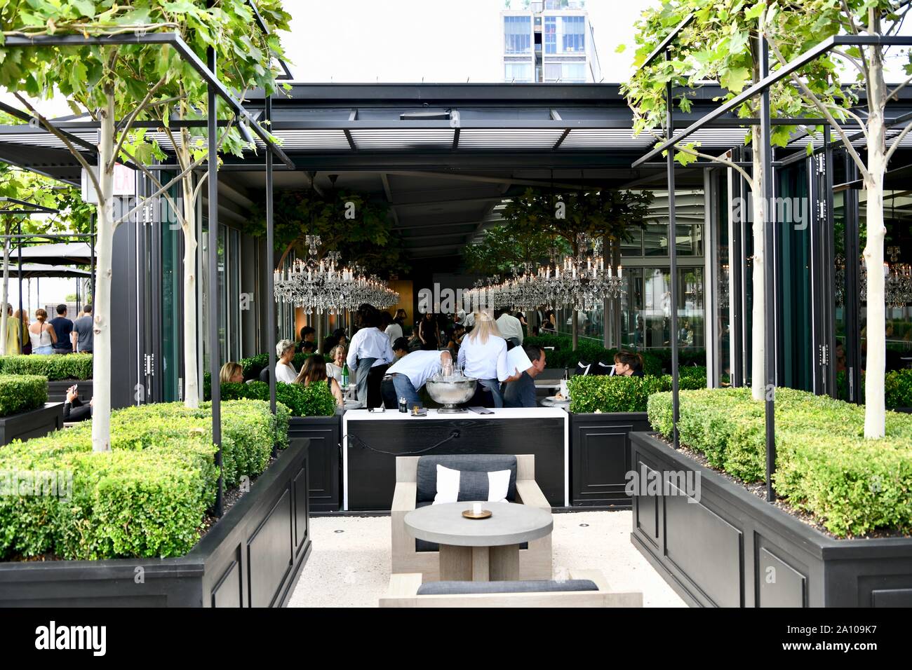 New York City flagship Restoration Hardware rooftop restaurant, NYC