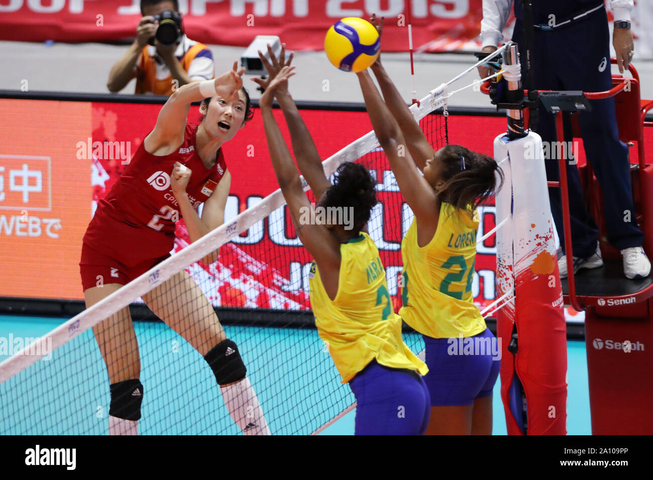 Sapporo, Japan. 22nd Sep, 2019. Ting Zhu (CHN) Volleyball 2019 FIVB Volleyball Women's World