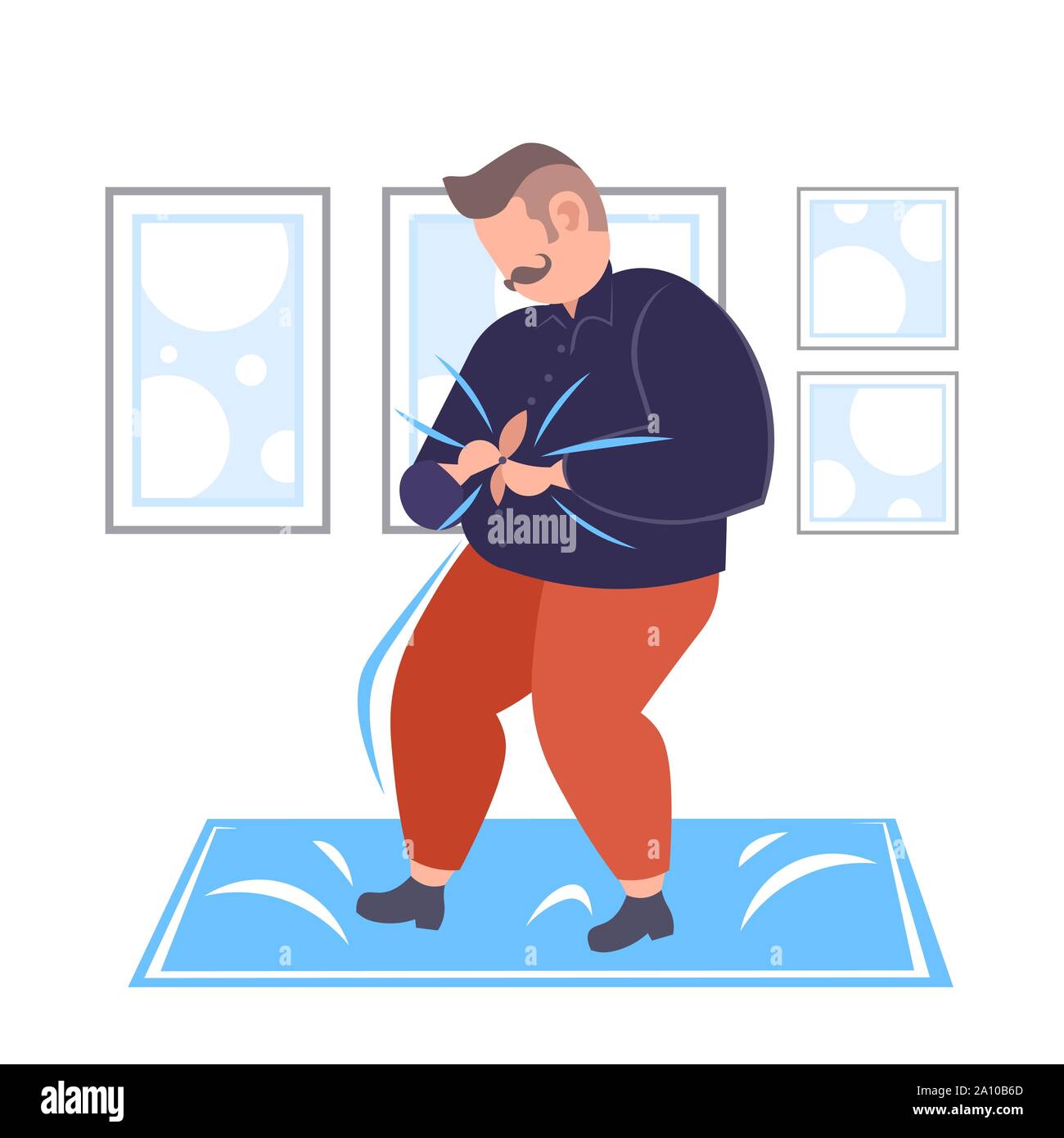 fat obese man with big belly buttoning shirt overweight casual guy can't  button up clothes unhealthy lifestyle weight loss obesity concept flat full  Stock Vector Image & Art - Alamy
