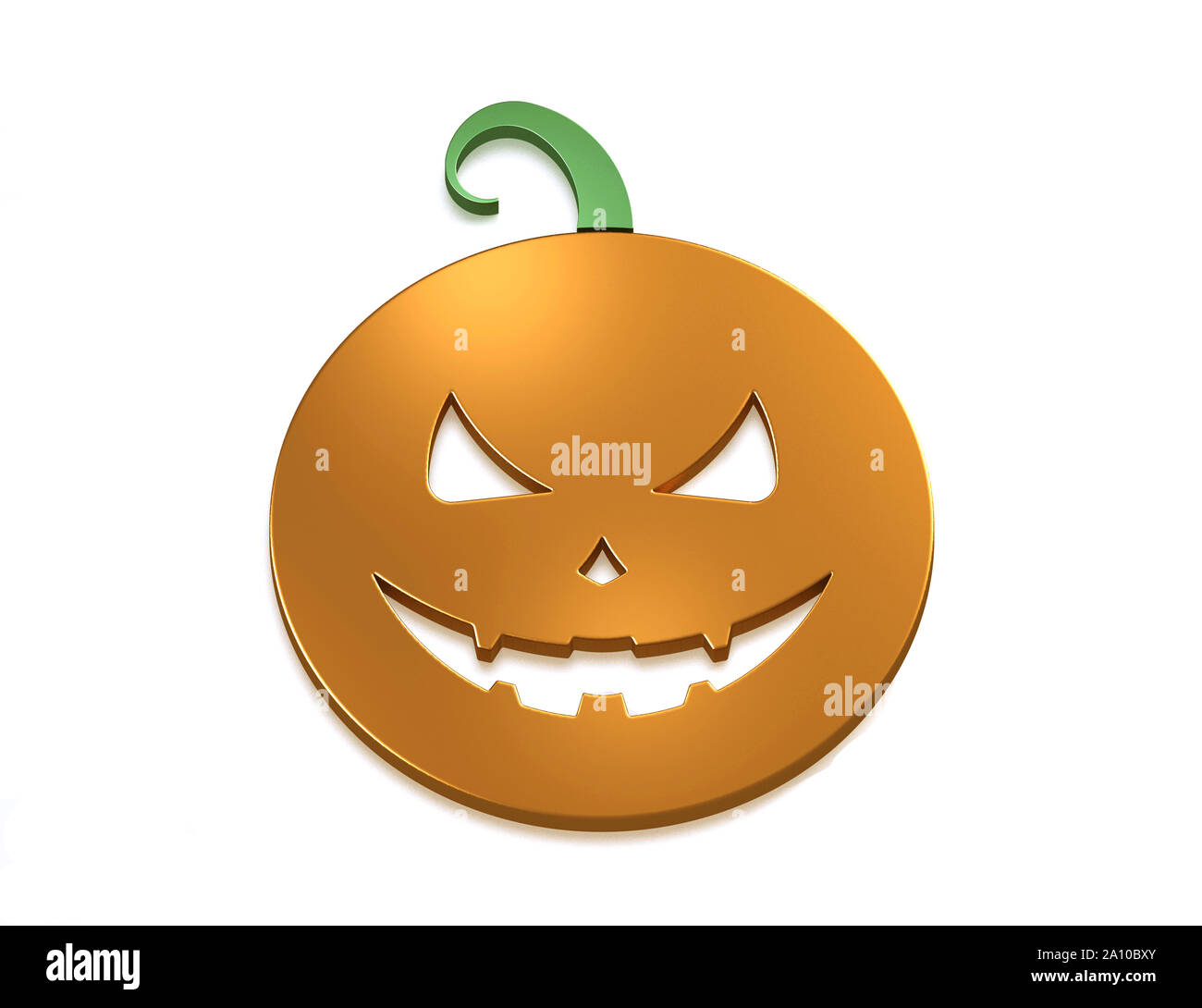 Halloween Pumpkin scary face isolated on white background. 3D render ...