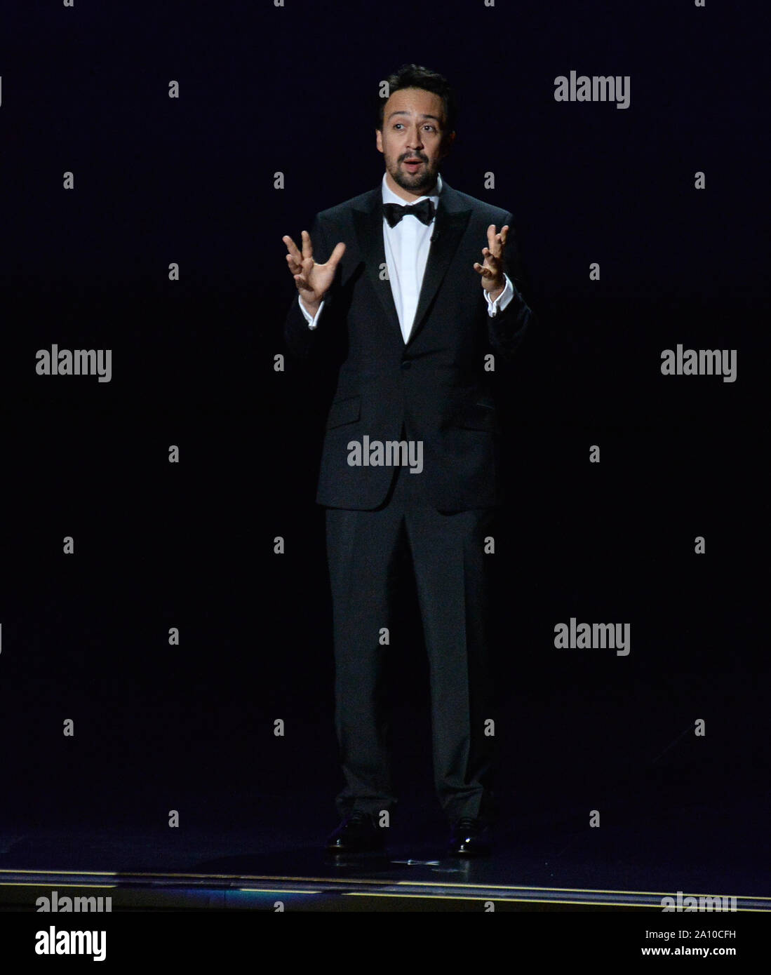Lin-Manuel Miranda onstage during the 71st annual Primetime Emmy Awards at the Microsoft Theater in downtown Los Angeles on Sunday, September 22, 2019. Photo by Jim Ruymen/UPI Stock Photo