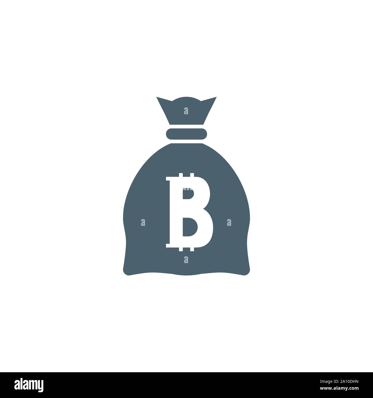 Money Bag with Bitcoin related vector glyph icon. Stock Vector