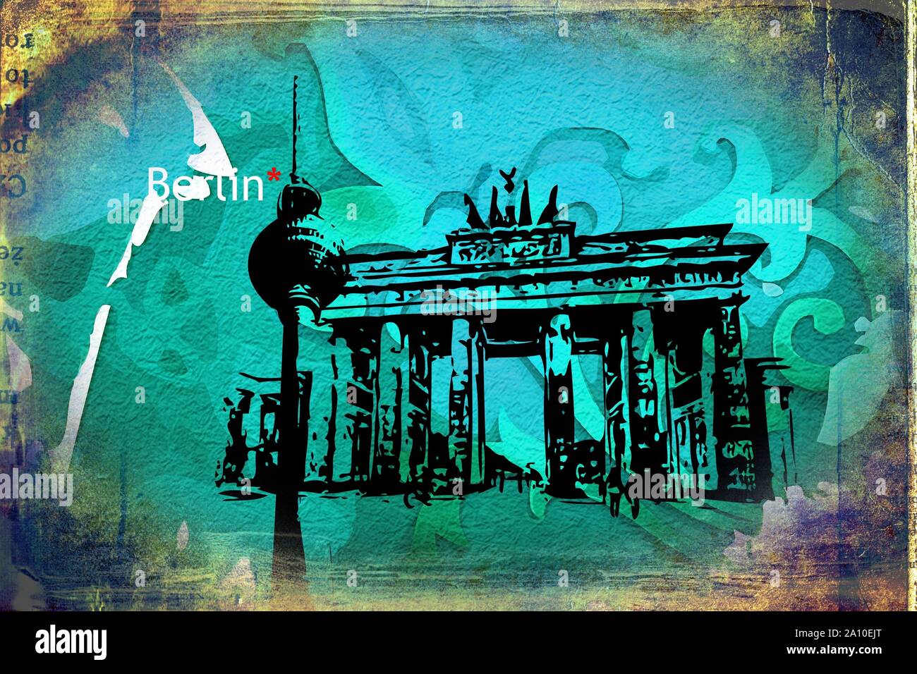 Berlin art design illustration Stock Photo - Alamy