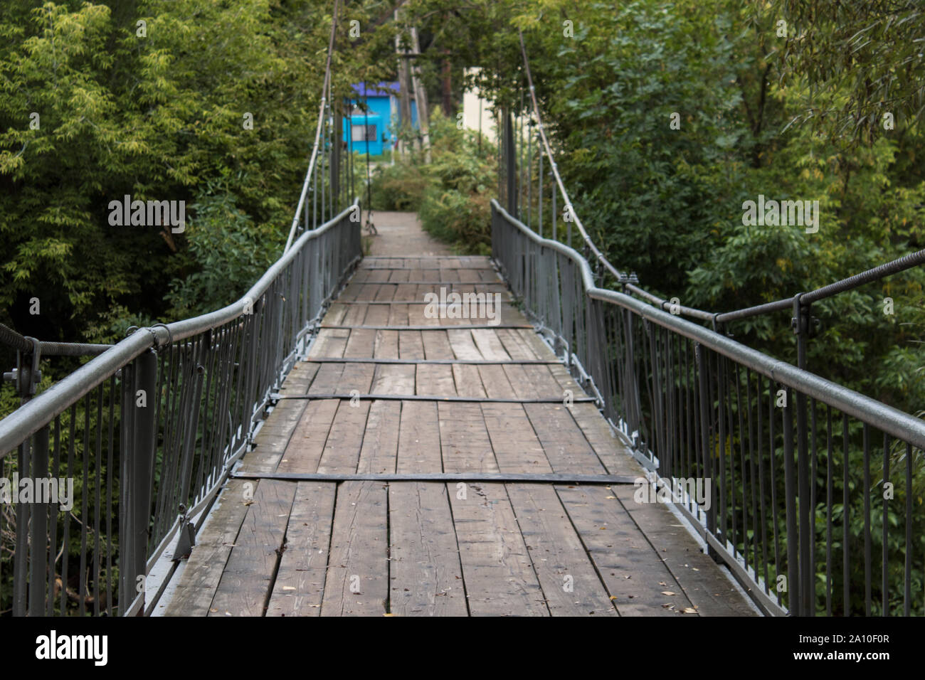 Wooden bridge. Bridge in the forest Stock Photo - Alamy
