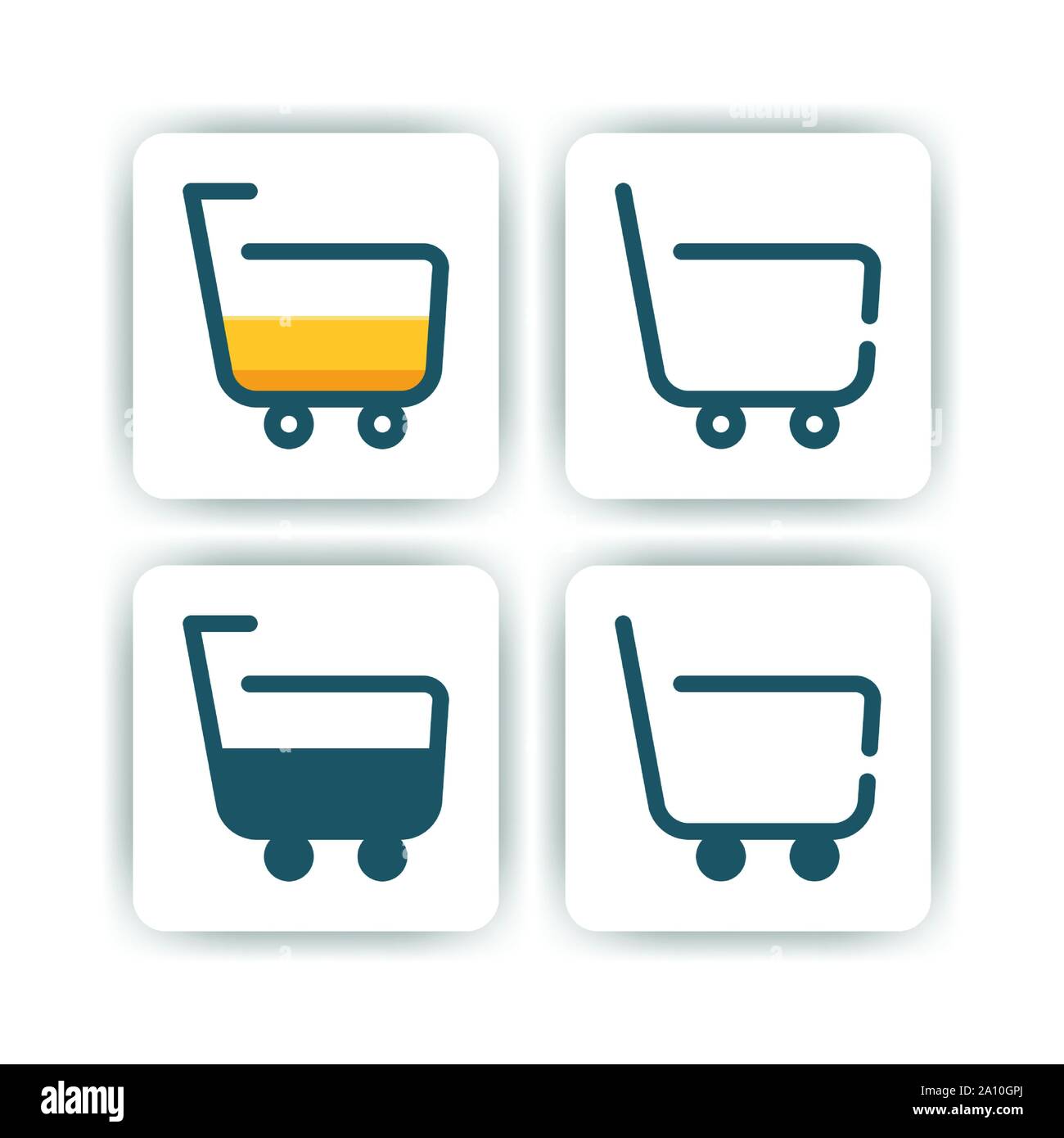 Trolley icon for mobile, web, and presentation with flat color vector illustrator Stock Vector