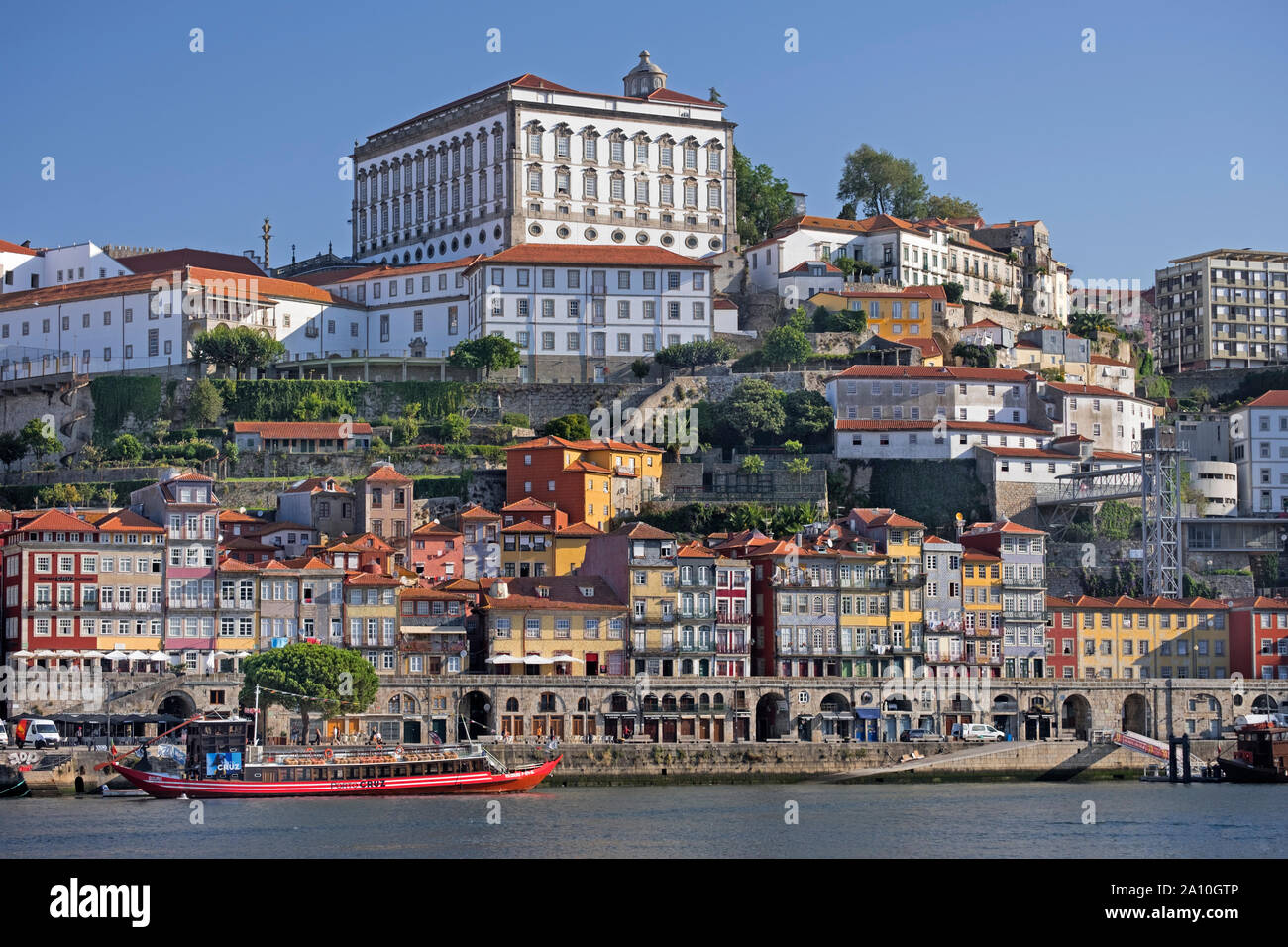 Bishops Palace and Ribeira view Porto Portugal Stock Photo