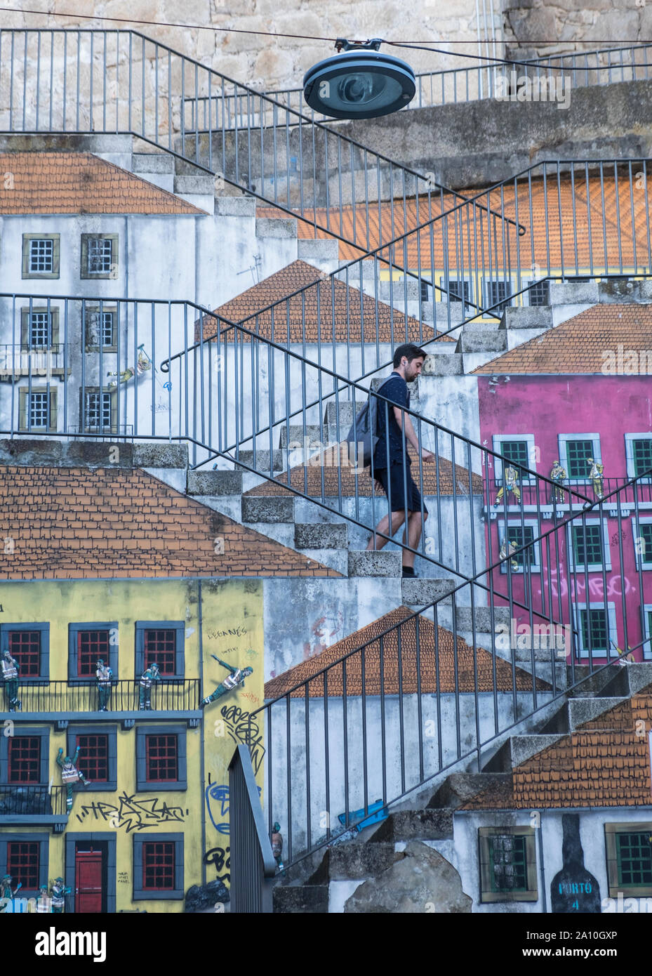 Street art graffiti Vila Nova de Gaia Porto Portugal Stock Photo