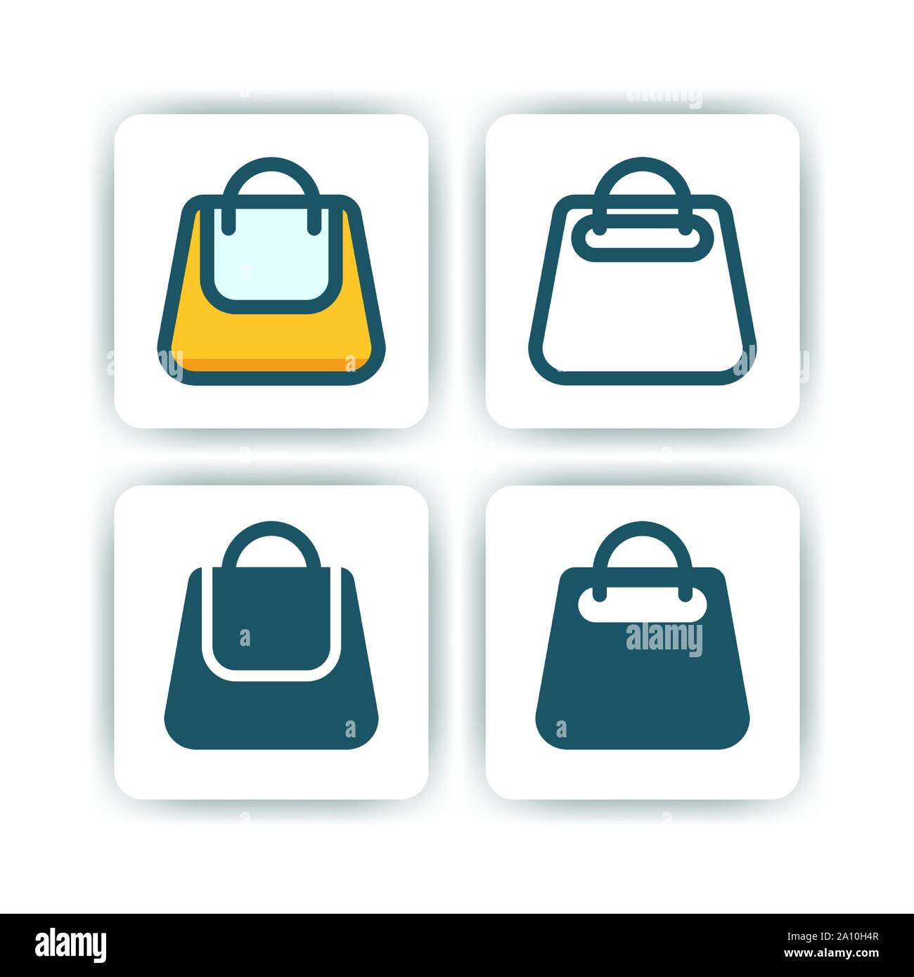 bag icon for mobile, web, and presentation with flat color vector illustrator Stock Vector