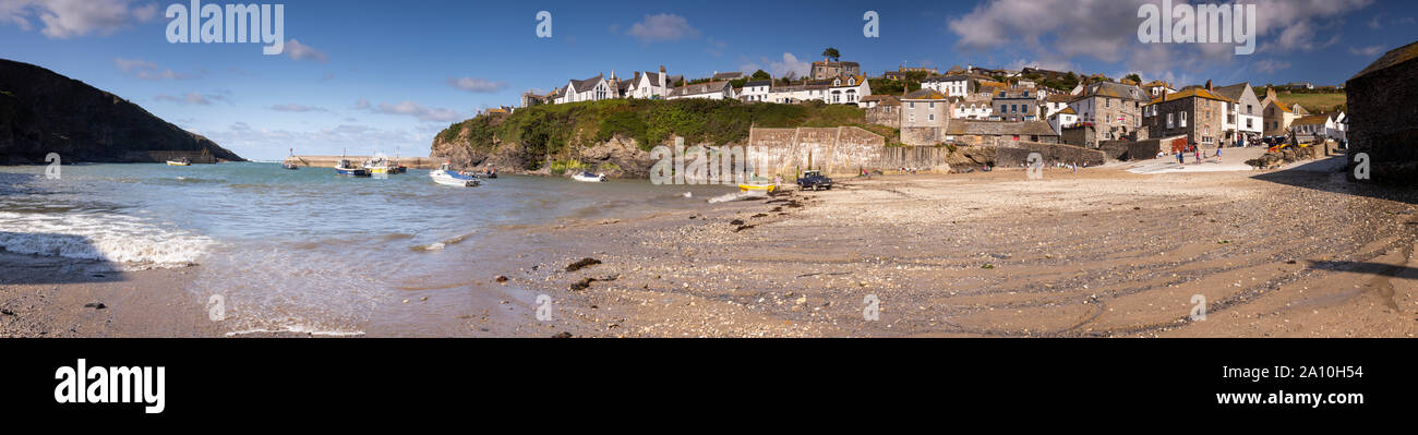 Panoramic view of Port Isaac on the North Cornwall coast Stock Photo