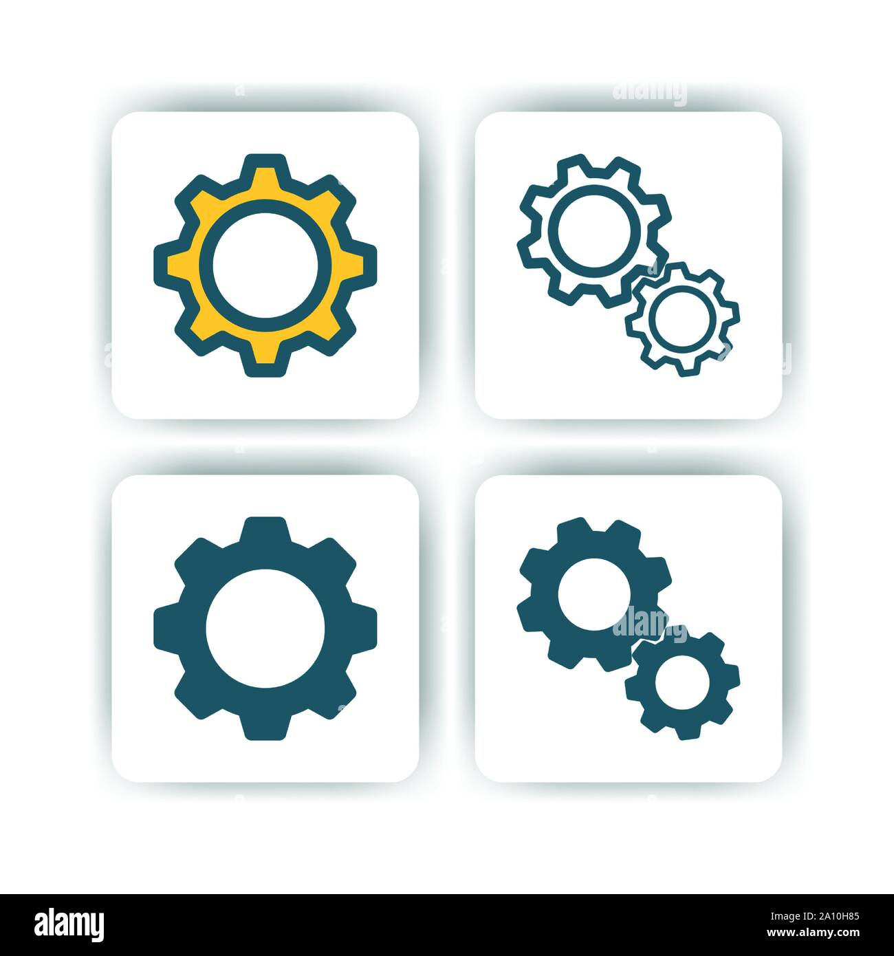 setting icon for mobile, web, and presentation with flat color vector illustrator Stock Vector
