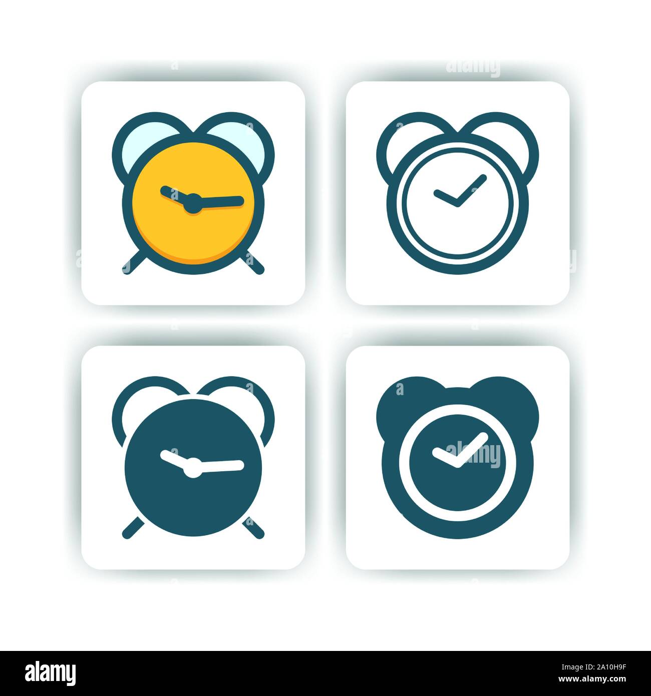 clock icon for mobile, web, and presentation with flat color vector illustrator Stock Vector