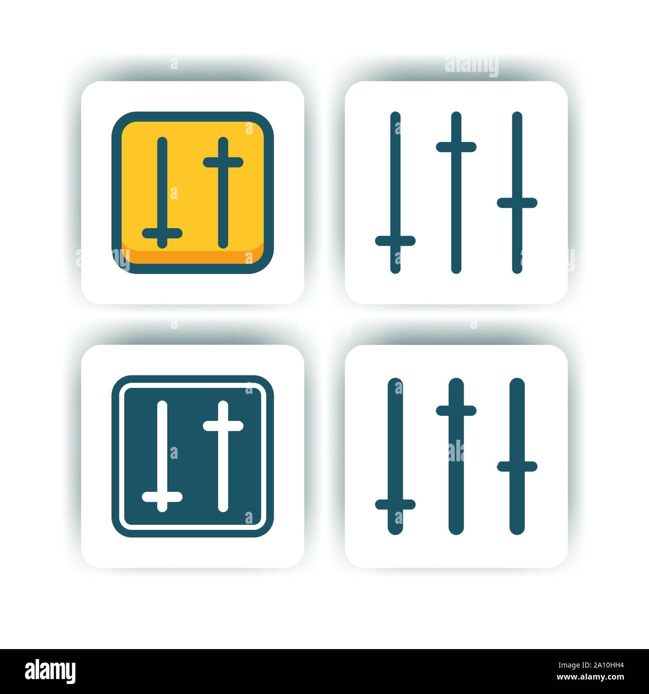 setting icon for mobile, web, and presentation with flat color vector illustrator Stock Vector
