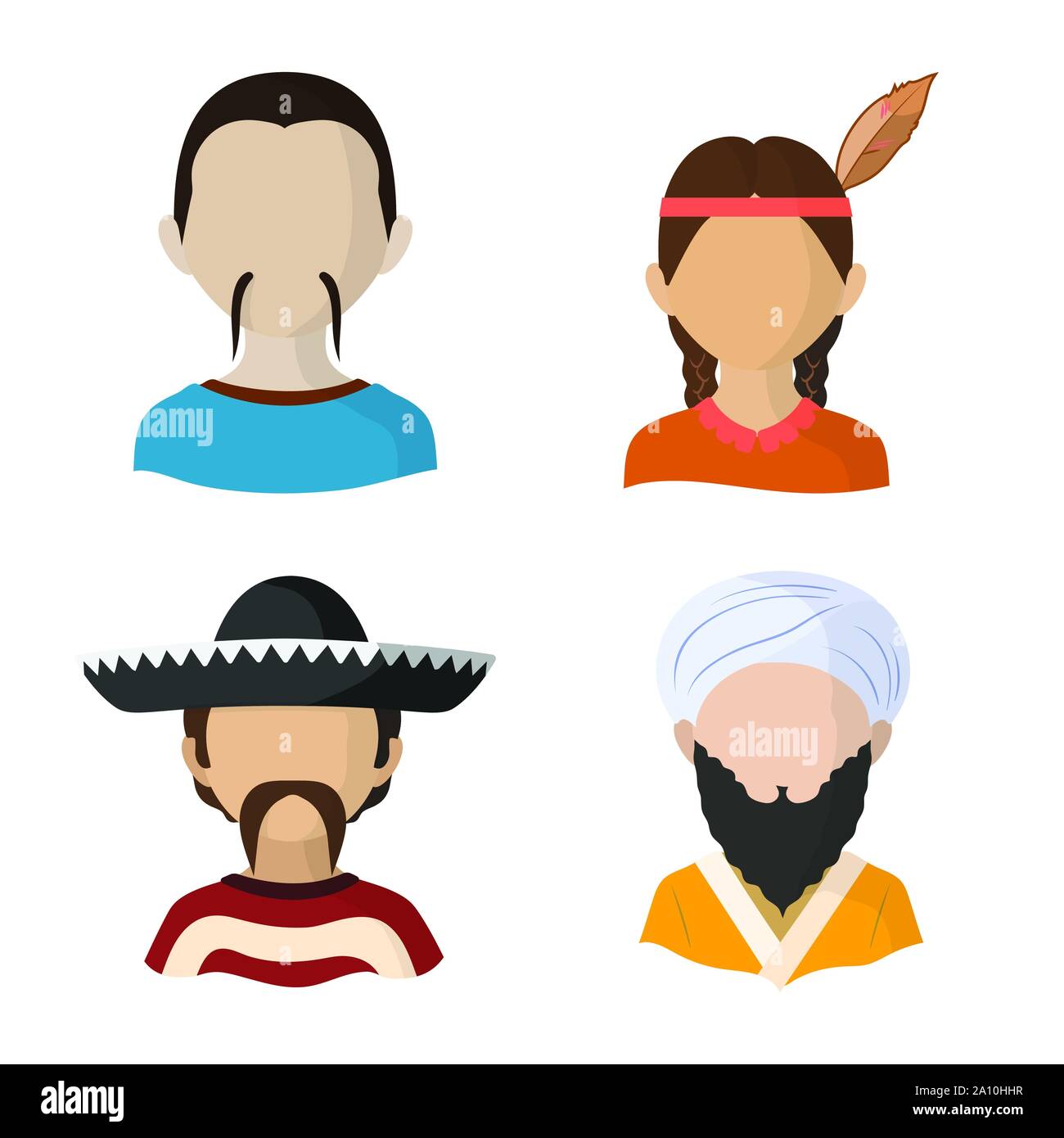 Vector design of nation and race logo. Set of nation and user stock ...