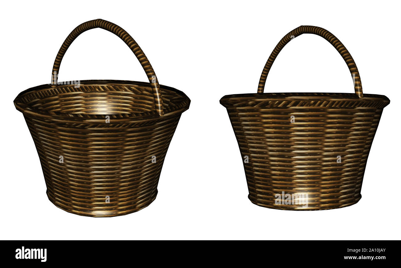 Digitally rendered illustration of an empty basket on white background  Stock Photo - Alamy