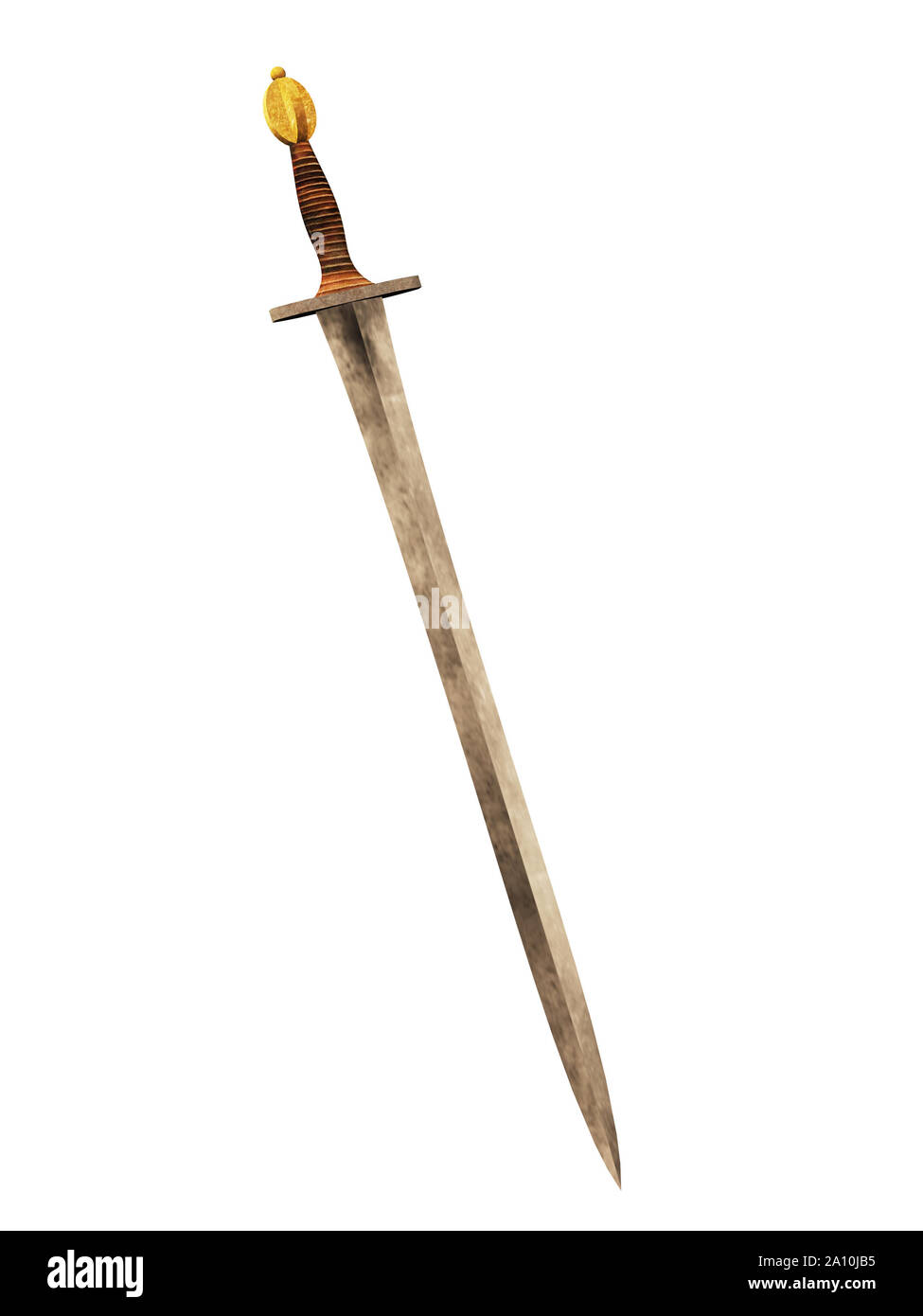 Medieval weapon, 3d iron sword digitally rendered illustration Stock