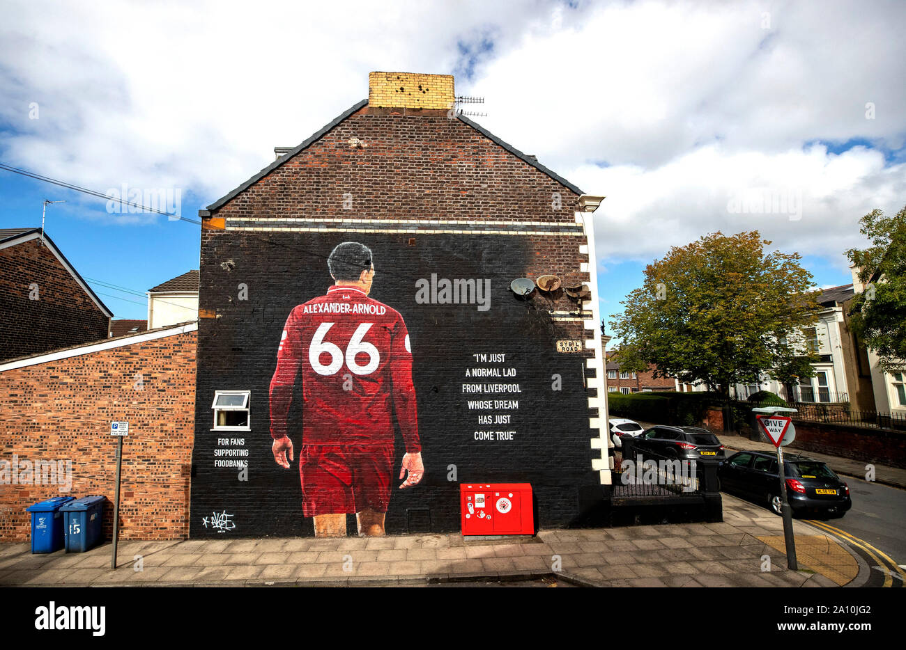 Liverpool Fc Player Trent Alexander Arnold Painted Onto The Side