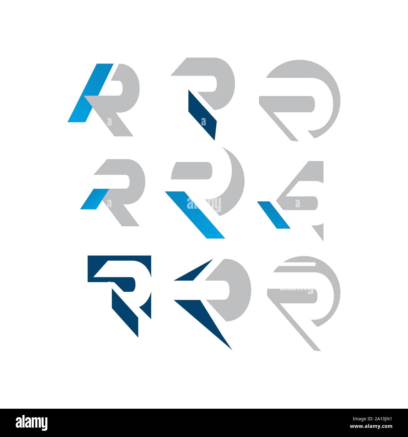 set of creative R Letter logo design vector graphic concept illustrations Stock Vector