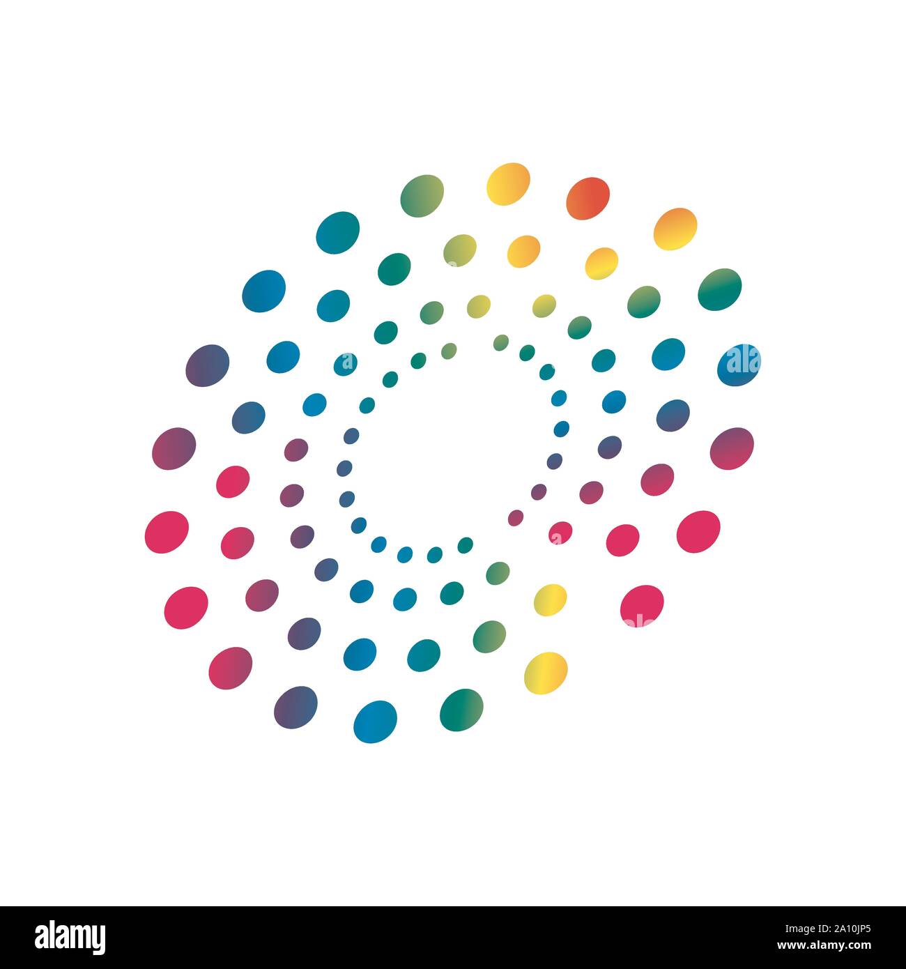 colorful rainbow circles dot pattern circular shape element vector Stock Vector