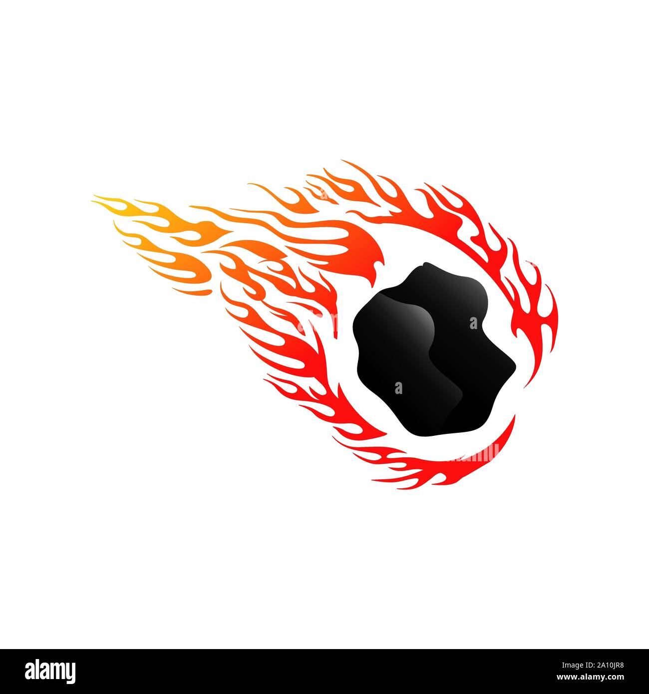 flames of falling meteor comet logo vector icon illustration Stock Vector