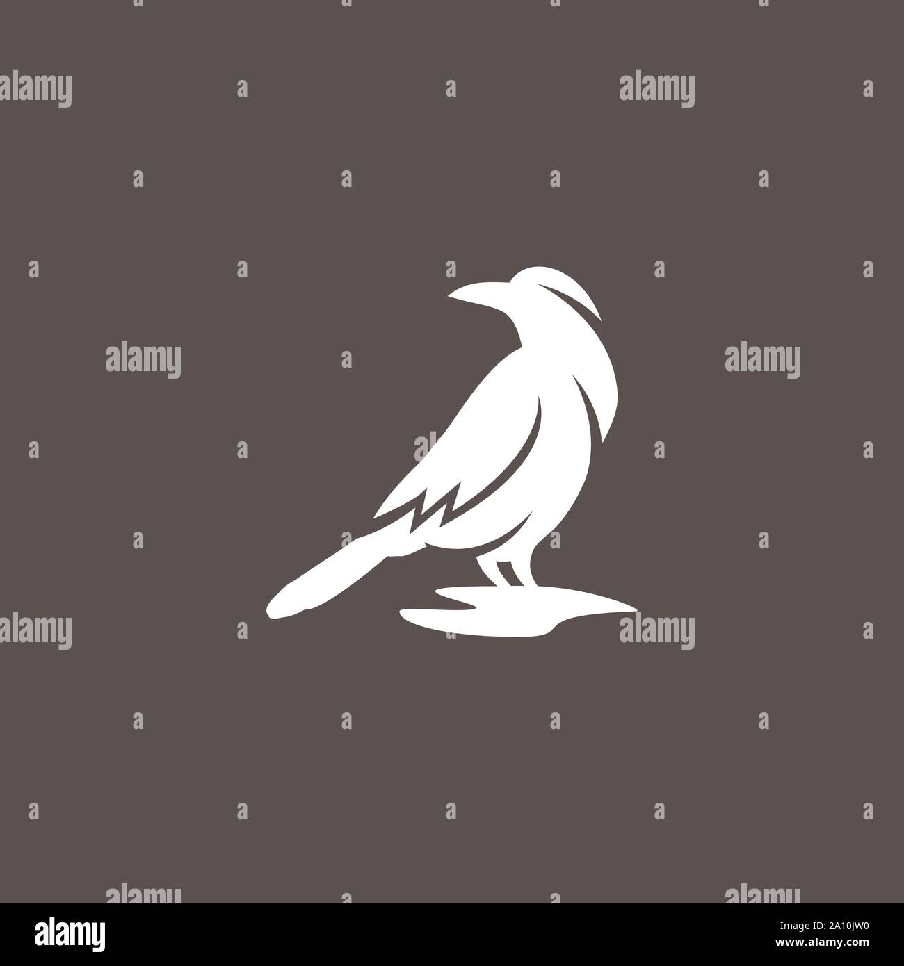 stylish simple black raven crow logo design sign Vector Illustrations Stock Vector