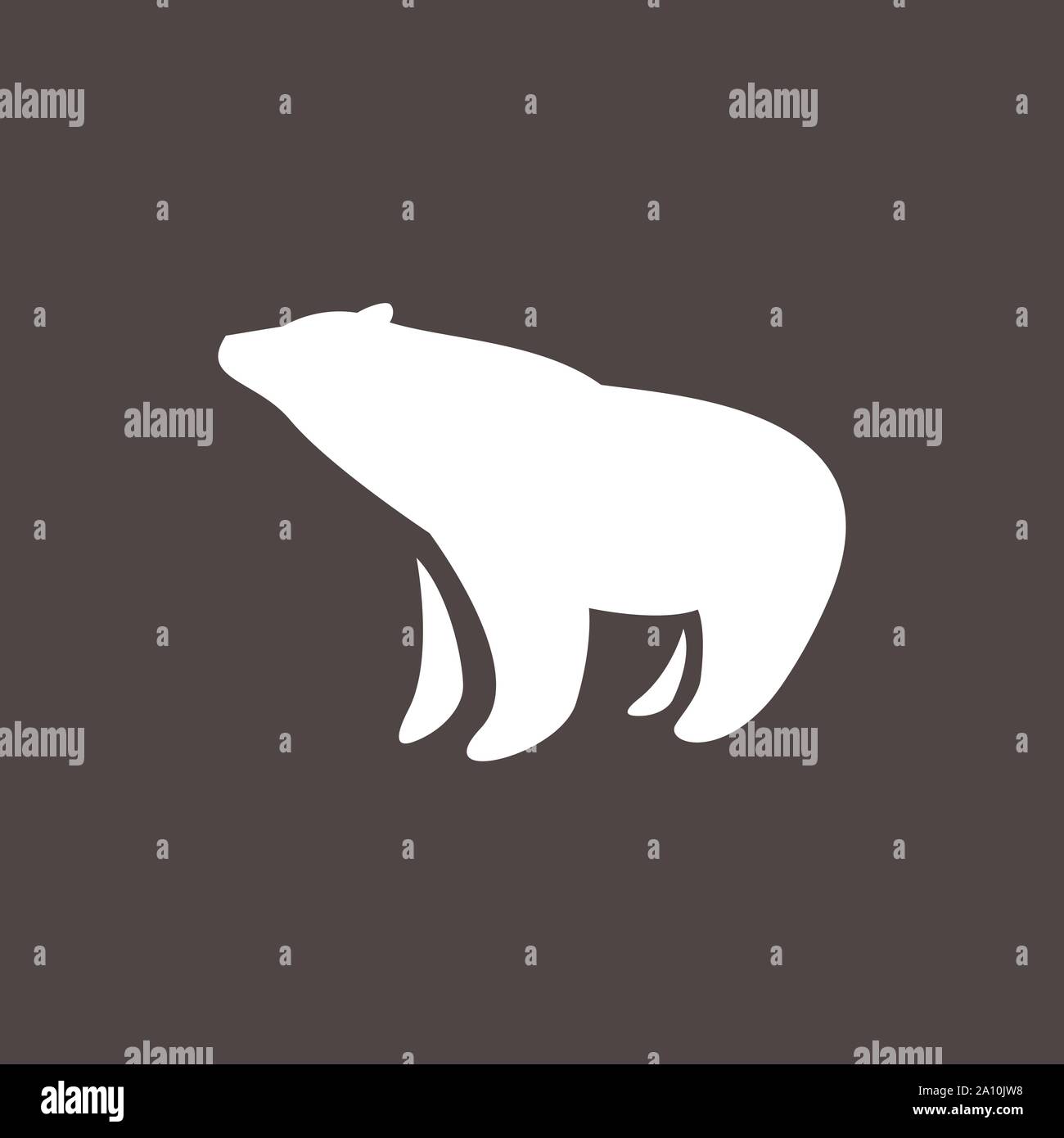 black and white simple bear logo design Vector illustration Stock Vector