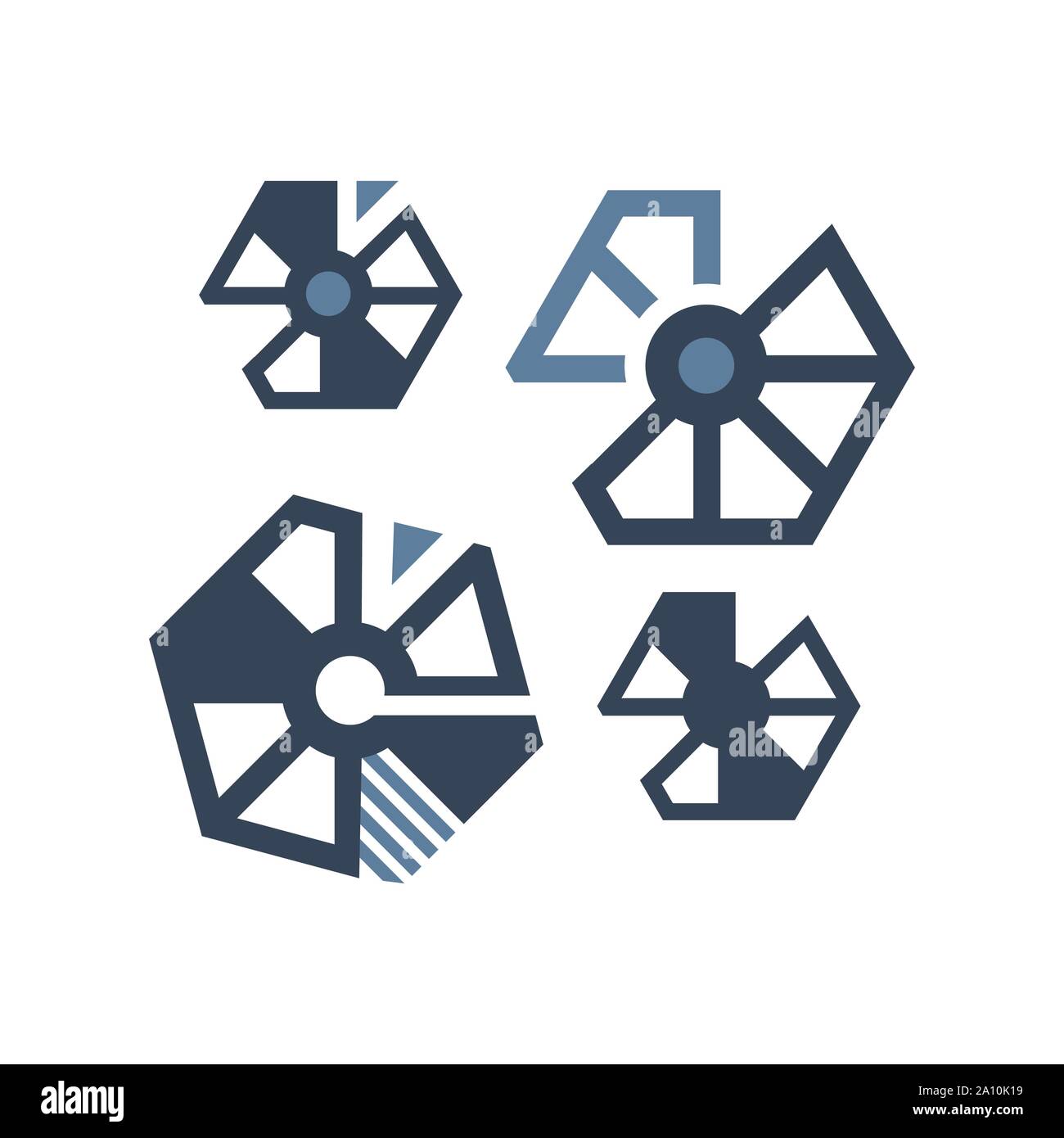 modern style geometric hexagonal logo design icon vector element Stock Vector