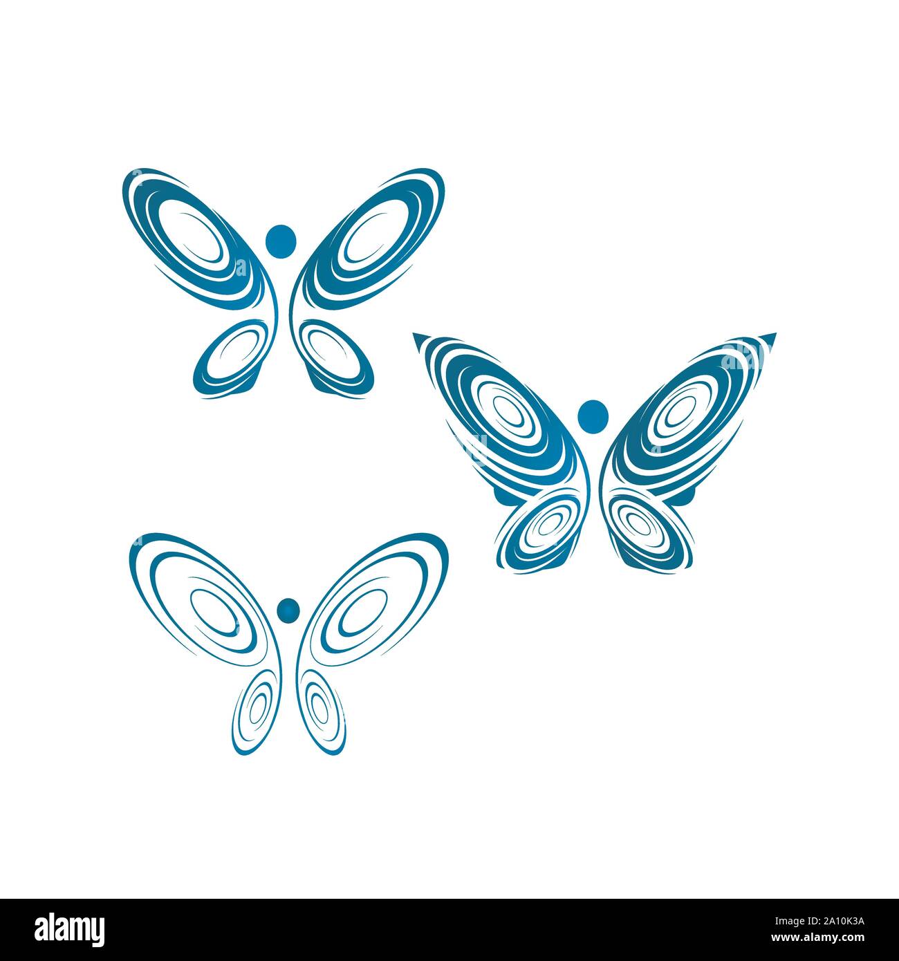 Lace butterfly cut out of paper on a white background. Abstract design.  Vector illustration. Stock Vector