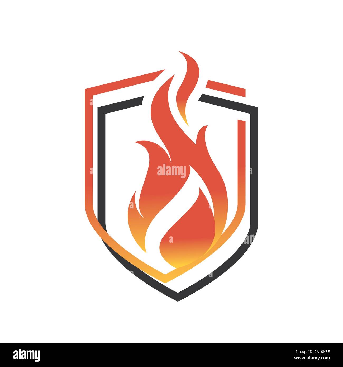 security fire shield logo vector design illustration Stock Vector